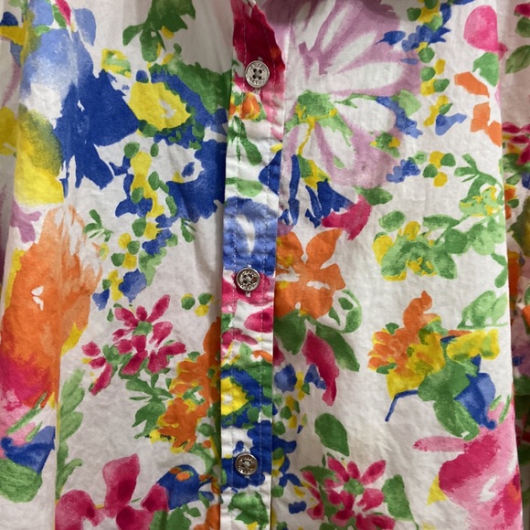 Chaps Floral Women’s Button Down Cotton Top Size XL - Picture 3 of 9